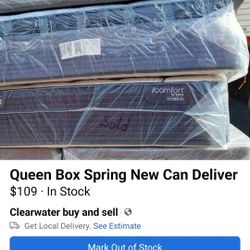 Queen Size New Box Spring Can Deliver
