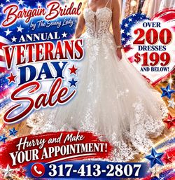 $99 annual blowout sale  Bargain Bridal  100 N Madison Ave