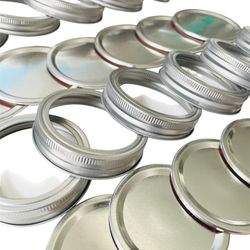 24Pcs Canning Jar Lids With Rings For Regular Mouth and Wide Mouth Jars NEW!!