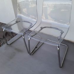 2 Ikea Clear Plastic chairs 
