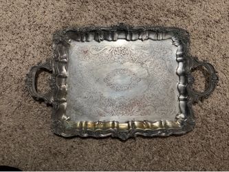 Vintage large silver plated serving tray in Escondido