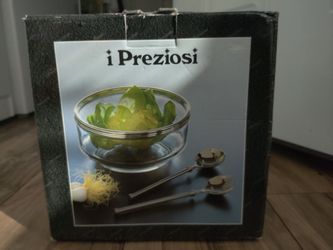 PREZIOSI" Glass Salad Bowl Made in Italy