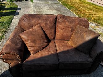 Stanton Brown Loveseat Couch Sofa