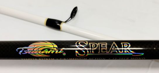 Tsunami Spear 7' Medium 2Pc Fishing Spinning Rod Model TSSPE50-SS702M CLEAN