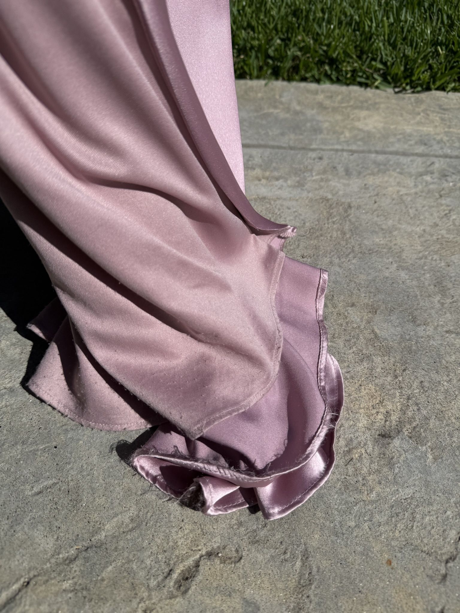 bridesmaid dresses mauve pink Chiffon A-Line Long Bridesmaid Dress with Flutter Sleeves in Vintage Mauve, Vintage Mauve / 12 main image 1
