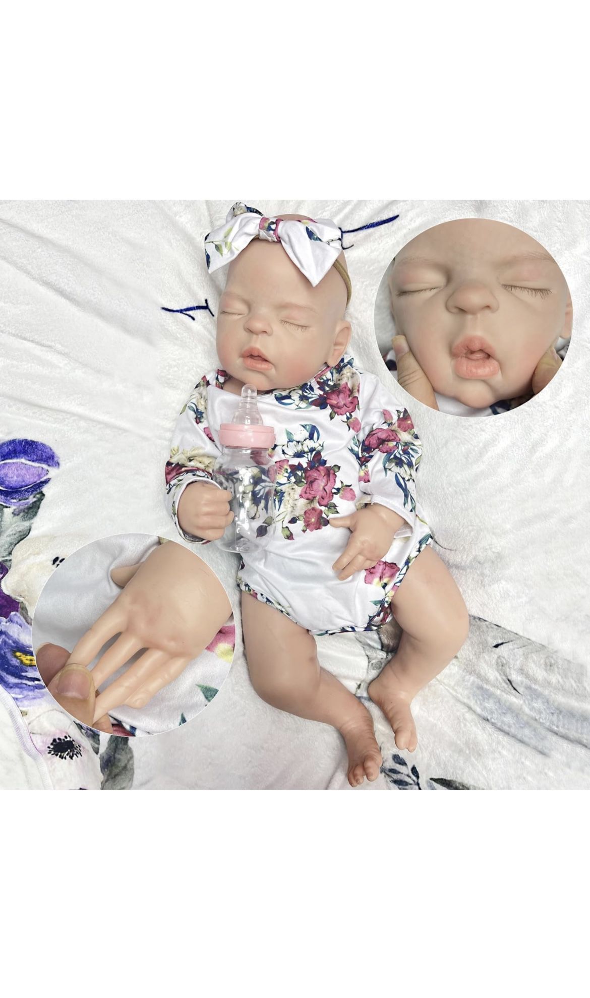 OtardDolls 22 Inch Reborn Baby Dolls, Full Silicone Lifelike Newborn Sleeping Baby Dolls Girl Full Silicone Washable Baby Reborn Doll for Kids Childre