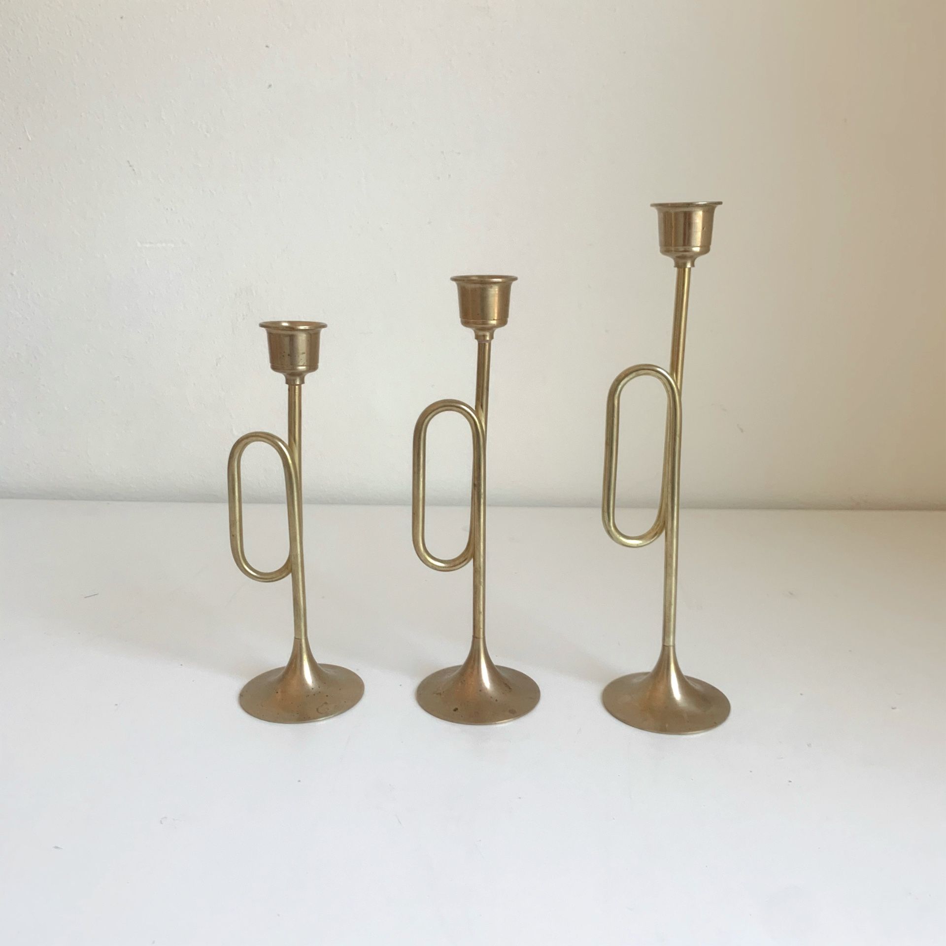 Brass Candle Holders (set of 3)