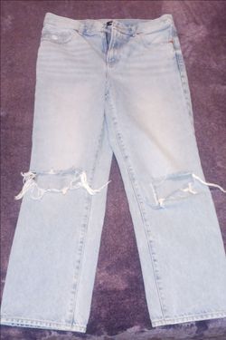 Express Light Wash Distressed Ripped Knee Jeans