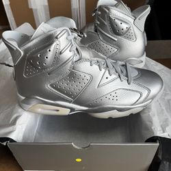 Air Jordan 6 Retro X PSG Paris Saint Germain Silver Men IQ5135-001