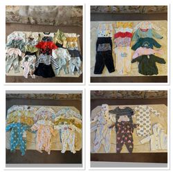 Girl’s 3 Month Assortment Of Chlothes ( Total 66 Items)