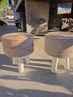 2 Round Small Room End Tables