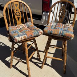vintage oak bar stools 