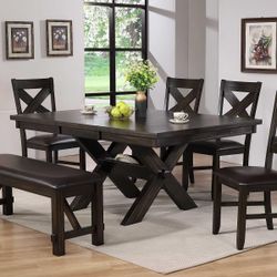 Kelly Dining Room Set with bench Start At $699 With Easy Finance Options
