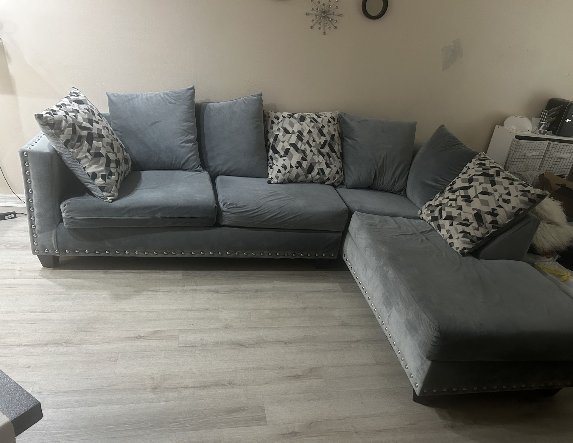 Section Velvet Couch For Sale