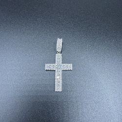Moissanite Cross Pendant 925 Silver 