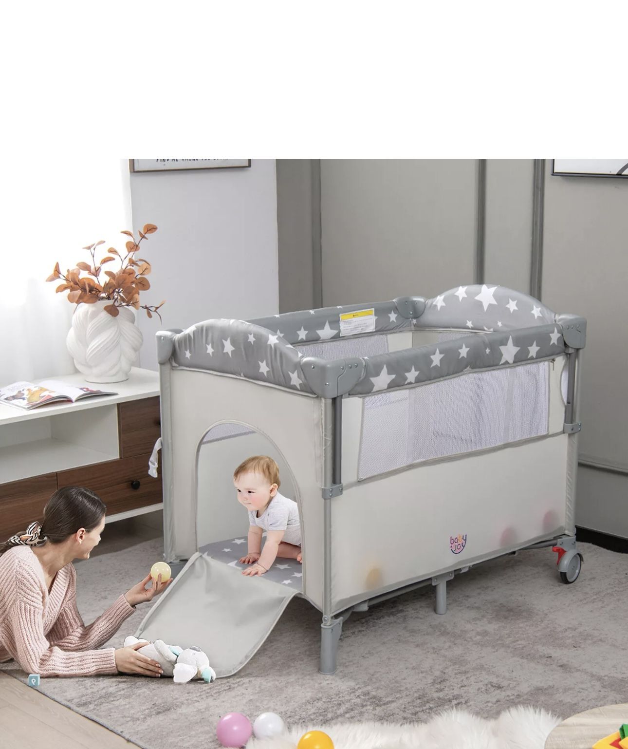 Baby Joy Costway 5 -in -1 Baby Beside Sleeper Bassinet