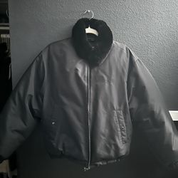 Supreme Burberry Shearling Collar Down Puffer Jacket for Sale in