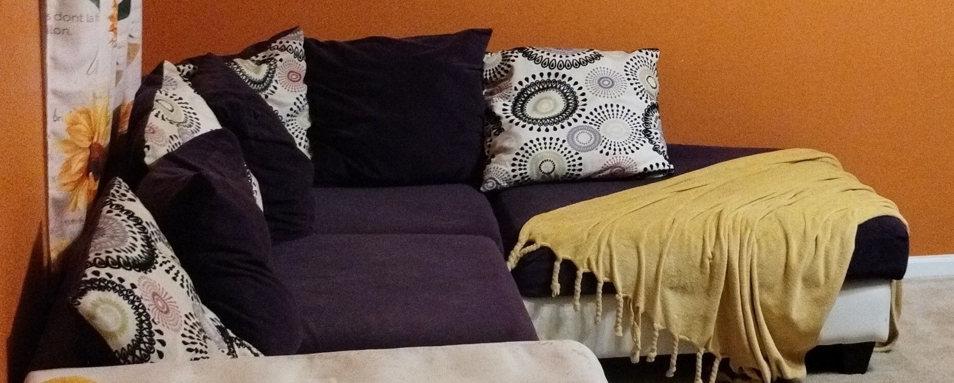 Purple & White Sectional Couch