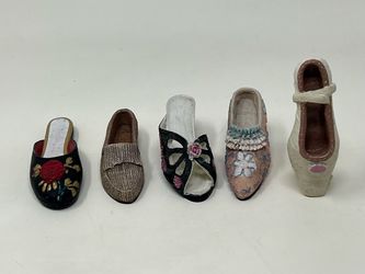 Set of 5 Miniature Decorative Shoe Figurines all are approximately 3 1/2”