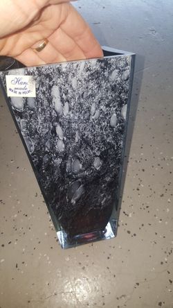 2 hand made glass vases animal print over 1 ft tall both for $15