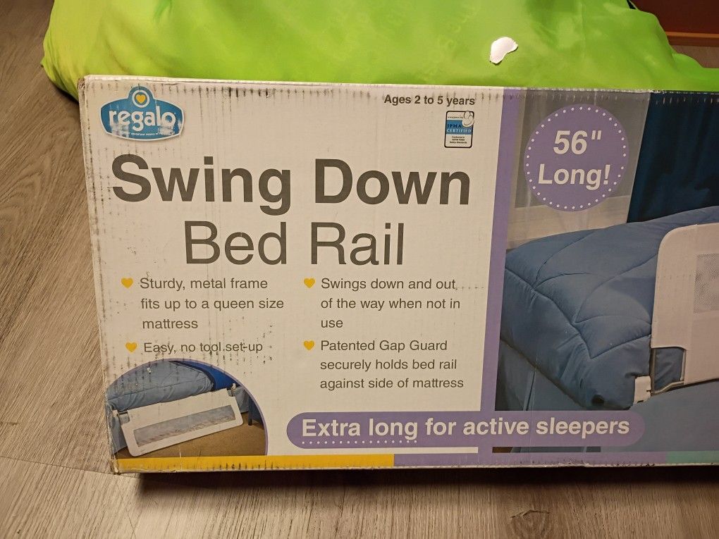 New In Box  Swing Down Bed Rail