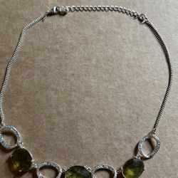 Amber Colored Beaded Necklace 
