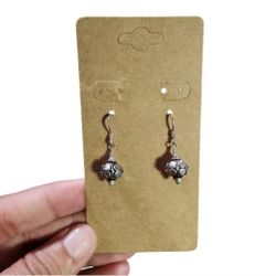 Sterling Silver Ball Drop Earrings 1"