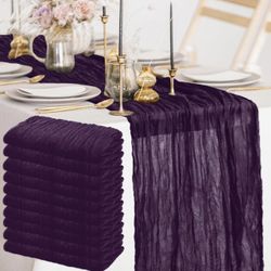 10 Purple Cheesecloth Tablerunners 