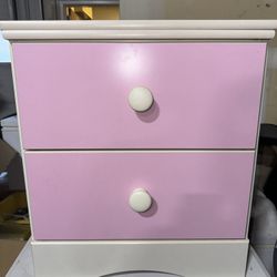 Pink Wooden Nightstand