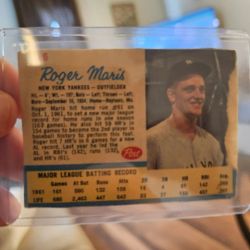 Vintage Roger Maris Cereal Card