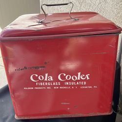 1950's Red Cola Cooler Poloron Fiberglass Insulated New Rochelle NY Scranton PA