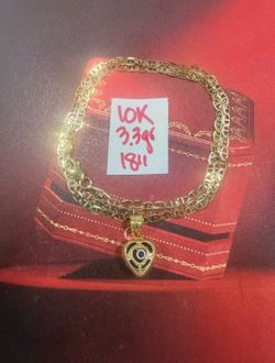10K Solid Gold Chain and Pendant For Wedding 3.3Gr 18 Inches Long
