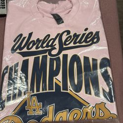 World Series Champion Dodgers Pink Shirt Size Large 