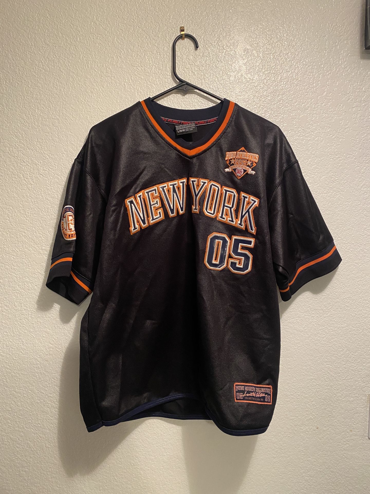 Vintage 1992 FUBU Athletics Sports New York #5 Jersey Men’s Size Large