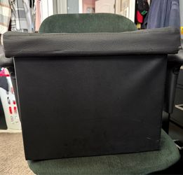 Black Faux Leather Tufted Storage Ottoman