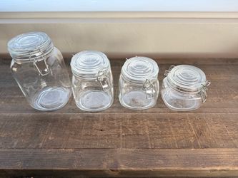 GLASS MASON STORAGE JARS (SET OF 4)