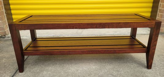 Crate & Barrel Solid Wood Entryway Bench w/ Storage Shelf – 46” – Beautiful Condition
