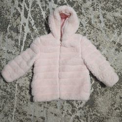 Girls Rothschild Pink Fake Fur Coat Jacket Size 5/6