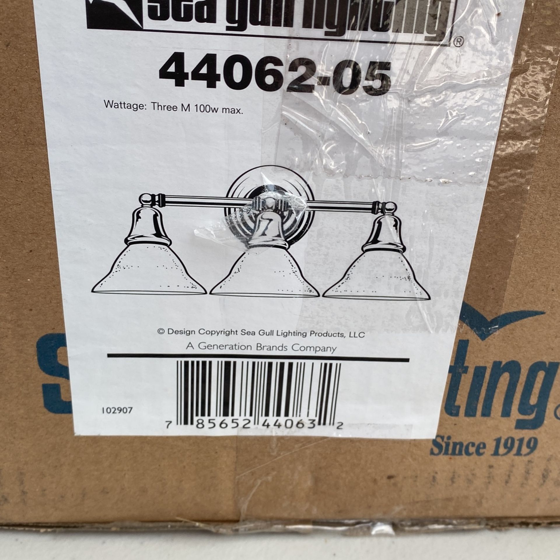 Seagull lighting Brand New 3 Light chrome bell vanity light
