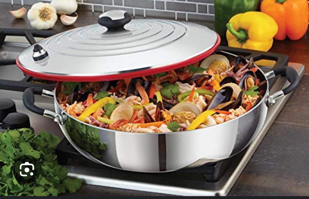 14in Paella Pan With Cover