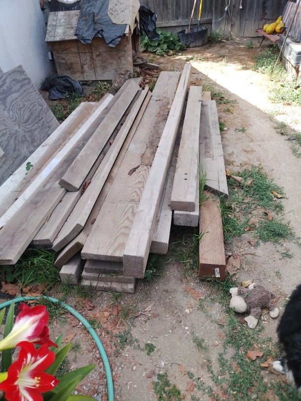 Varies Boards Of Lumber. Facia Board, Treated Lumber And Regular Lumber