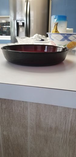 Burgundy glass bowl