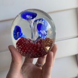 Decorative Glass Paperweight. Two stickers on it. One says Murano