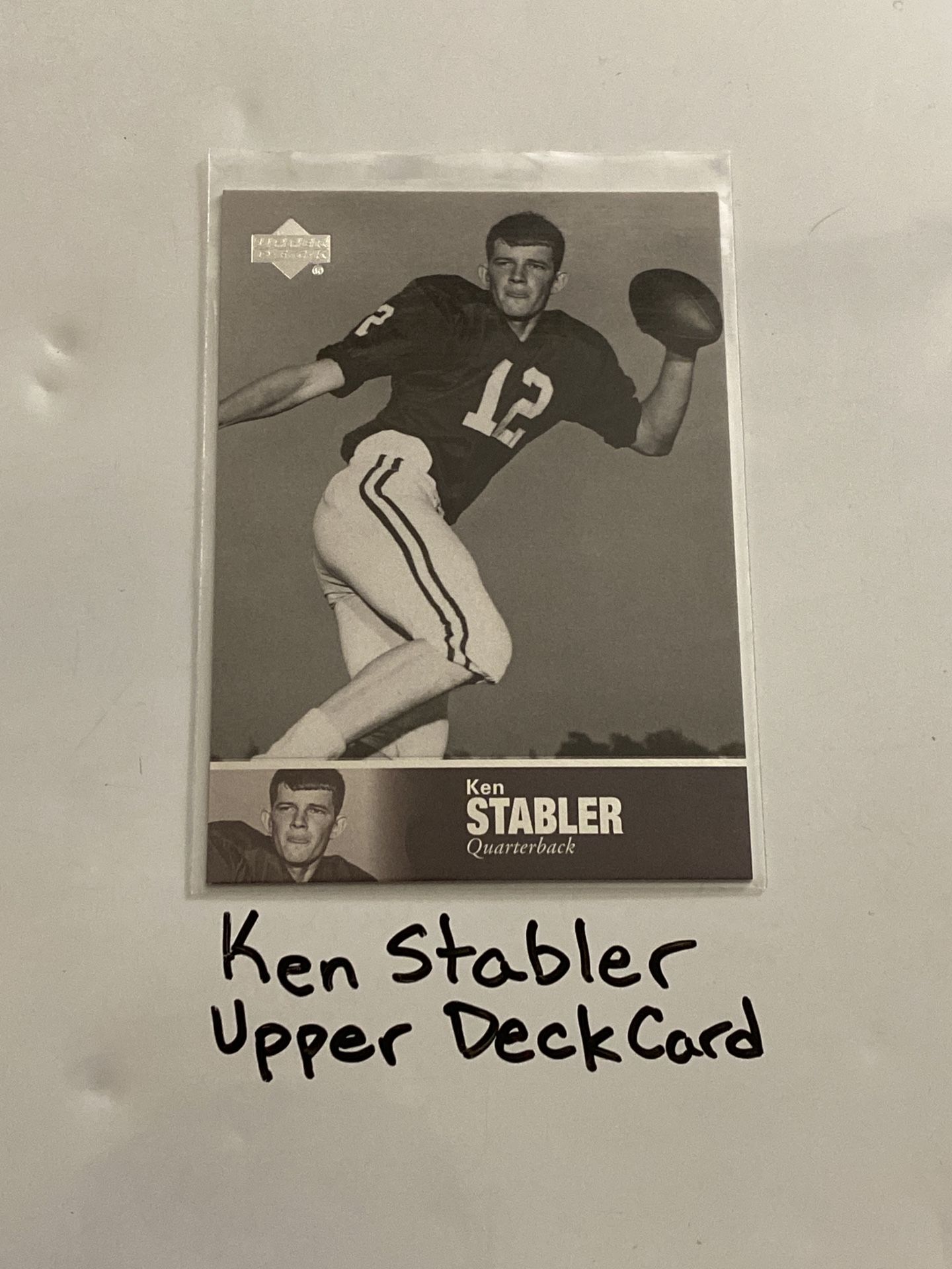 Ken Stabler Oakland Raiders Hall of Fame QB Upper Deck Card.