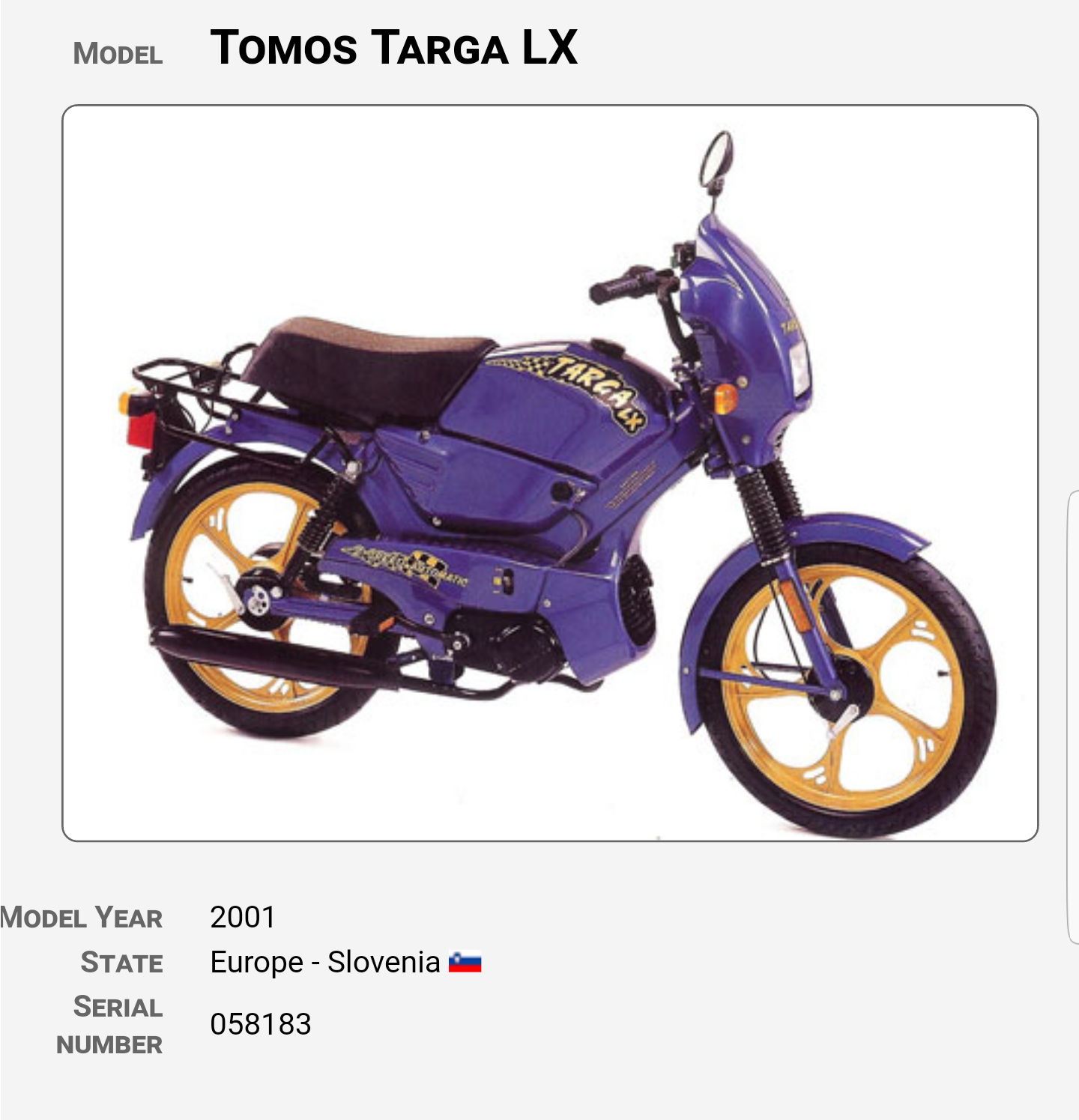 TOMOS MOPED TARGA LX AUTOMATIC