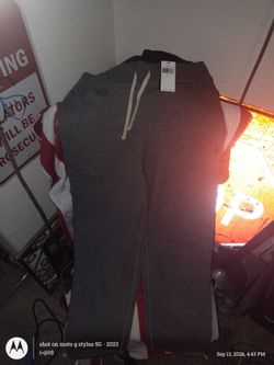Gray Sweatpants with Drawstring, Size L