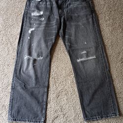 Levi Strauss Jeans 569 38 X 32 Black/Grey