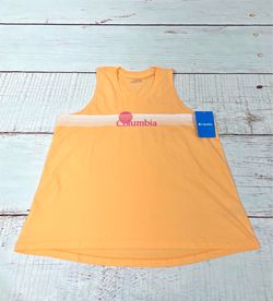 Columbia Womens North Cascade Sleeveless Athletic Cotton Tank Top Shirt Orange Size large     Also extra large and