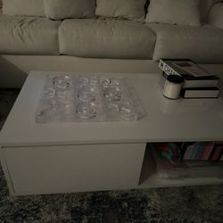 White Coffee Table With Storage Drawer