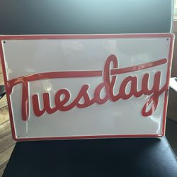 Tuesday Cycles Tin Sign